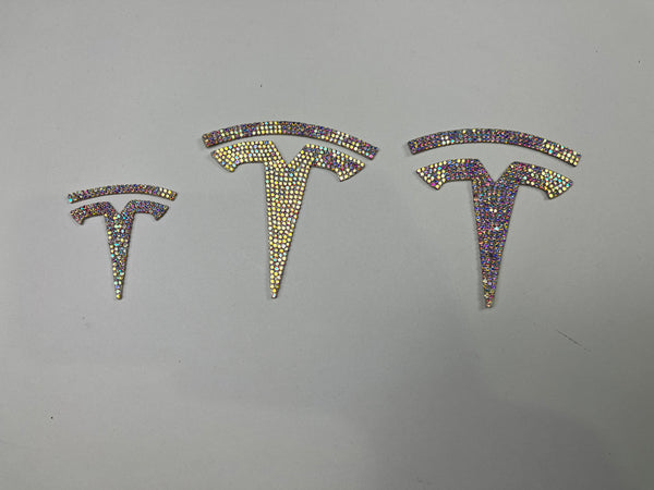 Tesla Model 3 T-Logo Diamant Aufkleber 3er-Set