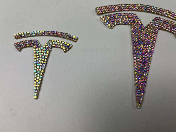 Tesla Model 3 T-Logo Diamant Aufkleber 3er-Set