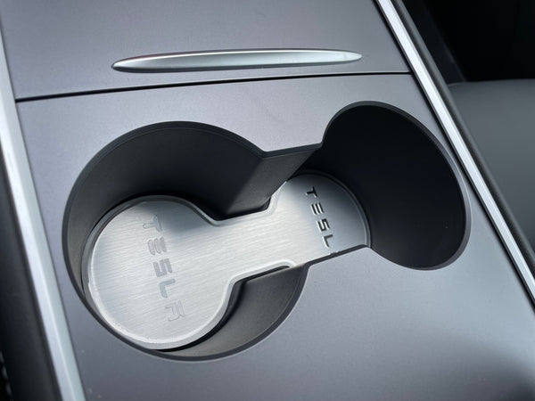 Tesla Model 3 und Y Alu Flaschenhalter-Einsatz - Cup Holder Inlet
