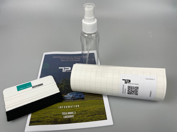Tesla Model 3 Schutzfolie für die Ladekante - Ladekantenschutzfolie im Komplett-Set